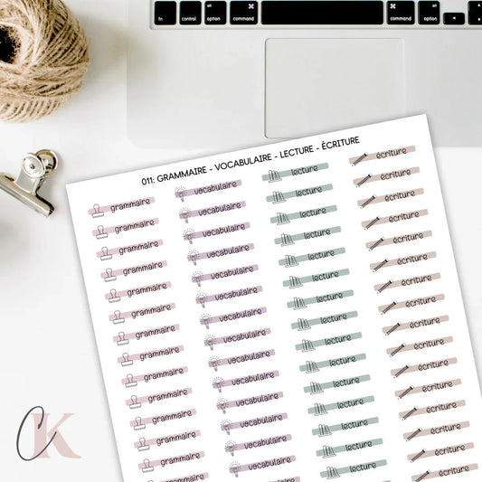 011 Autocollants | Littératie | Étiquettes - Étiquettes