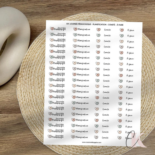 001 Autocollants | Pédago | Planification | Comité | À faire (Étiquettes) - Créations KingA+
