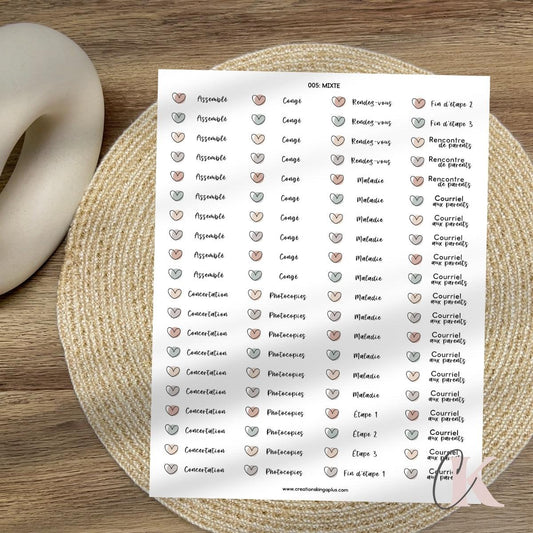 005 Autocollants Mixtes | Assemblé | Étapes | Photocopies (Étiquettes) - Créations KingA+