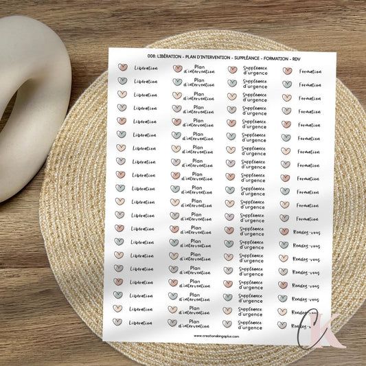 008 Autocollants | Libération | PI | RU | Formation | RDV | Étiquettes - Créations KingA+