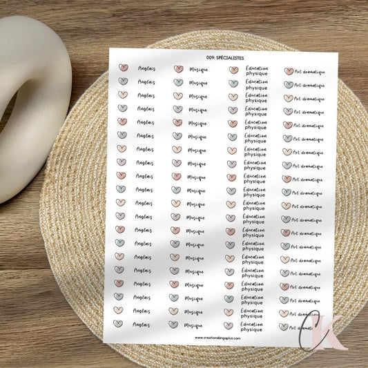 009 Autocollants | Spécialistes | Anglais | Musique | ÉP | Art dramatique - Créations KingA+