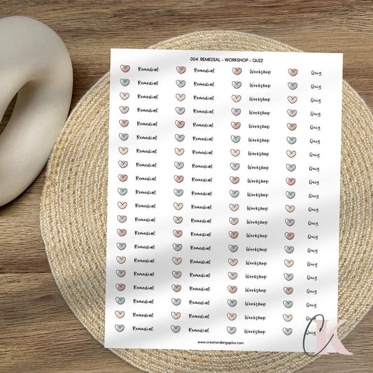 004 Stickers | Remedial | Workshop | Quiz | Autocollants - Créations KingA+