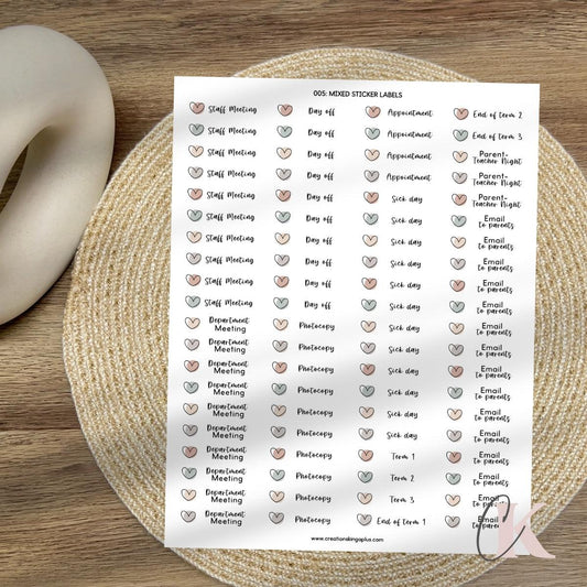 005 Mixed Stickers | Staff | Department Meeting | Term | Photocopy | Autocollants - Créations KingA+