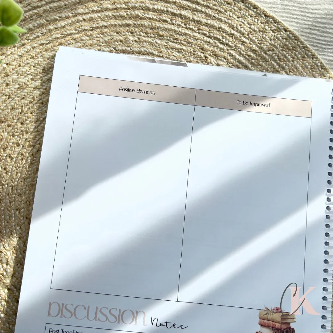 Cahier d’observation de stage en enseignement | Teaching Internship Observation Notebook | EN