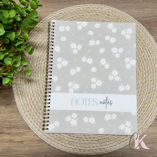 Cahier de notes | Spirale métallique | Floral - Créations KingA+