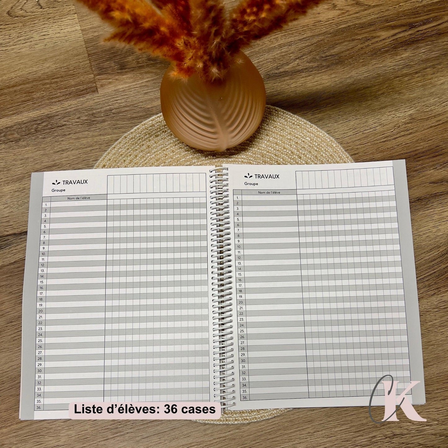 Agenda Planificateur Enseignant 2025-2026 Rose Poudré | Pastel Signature - Créations KingA+