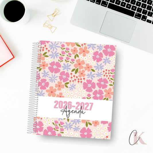 Agenda Planificateur Enseignant 2026-2027 | 6 périodes | Fleurie