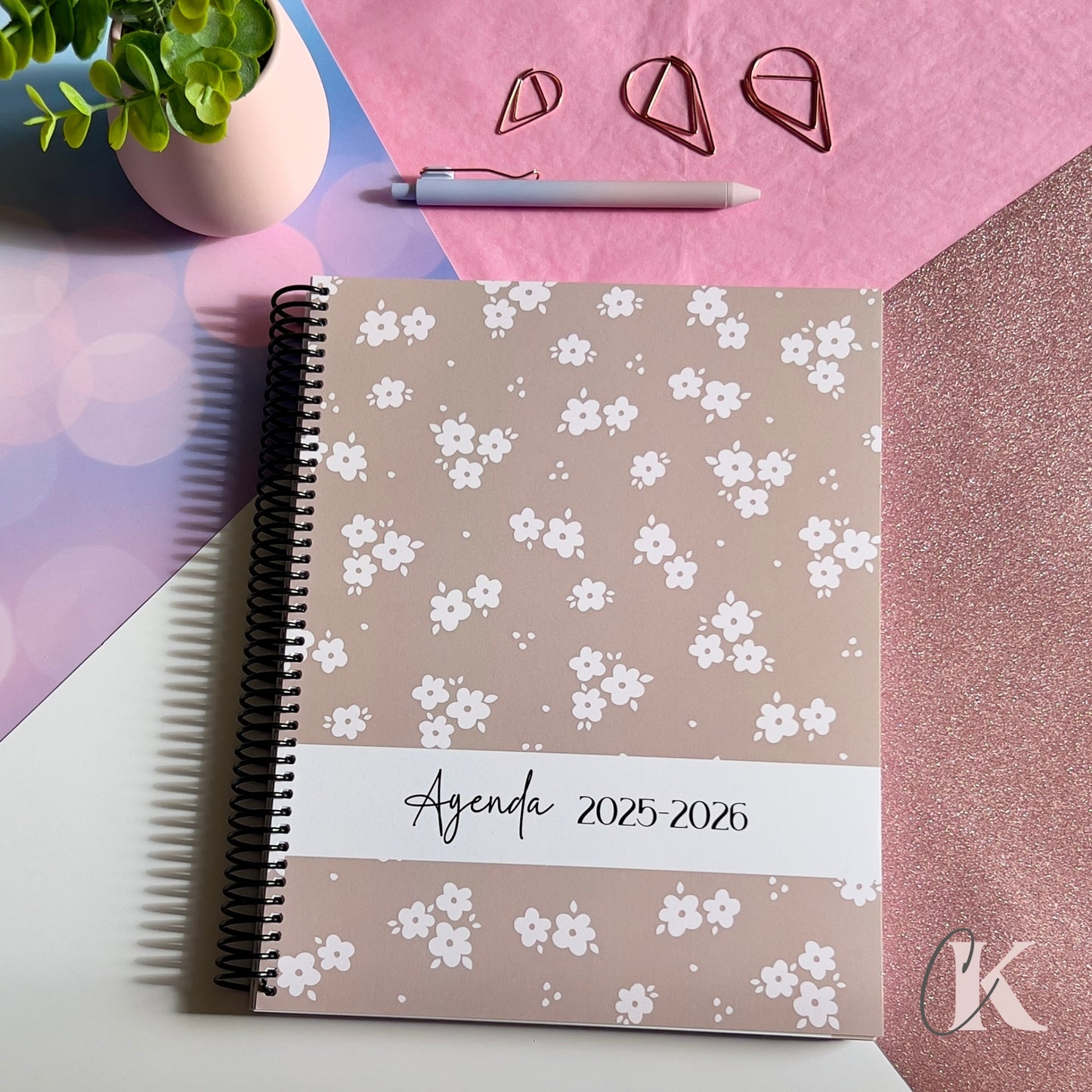 Agenda planificateur enseignant 2025-2026 | Floral bohème