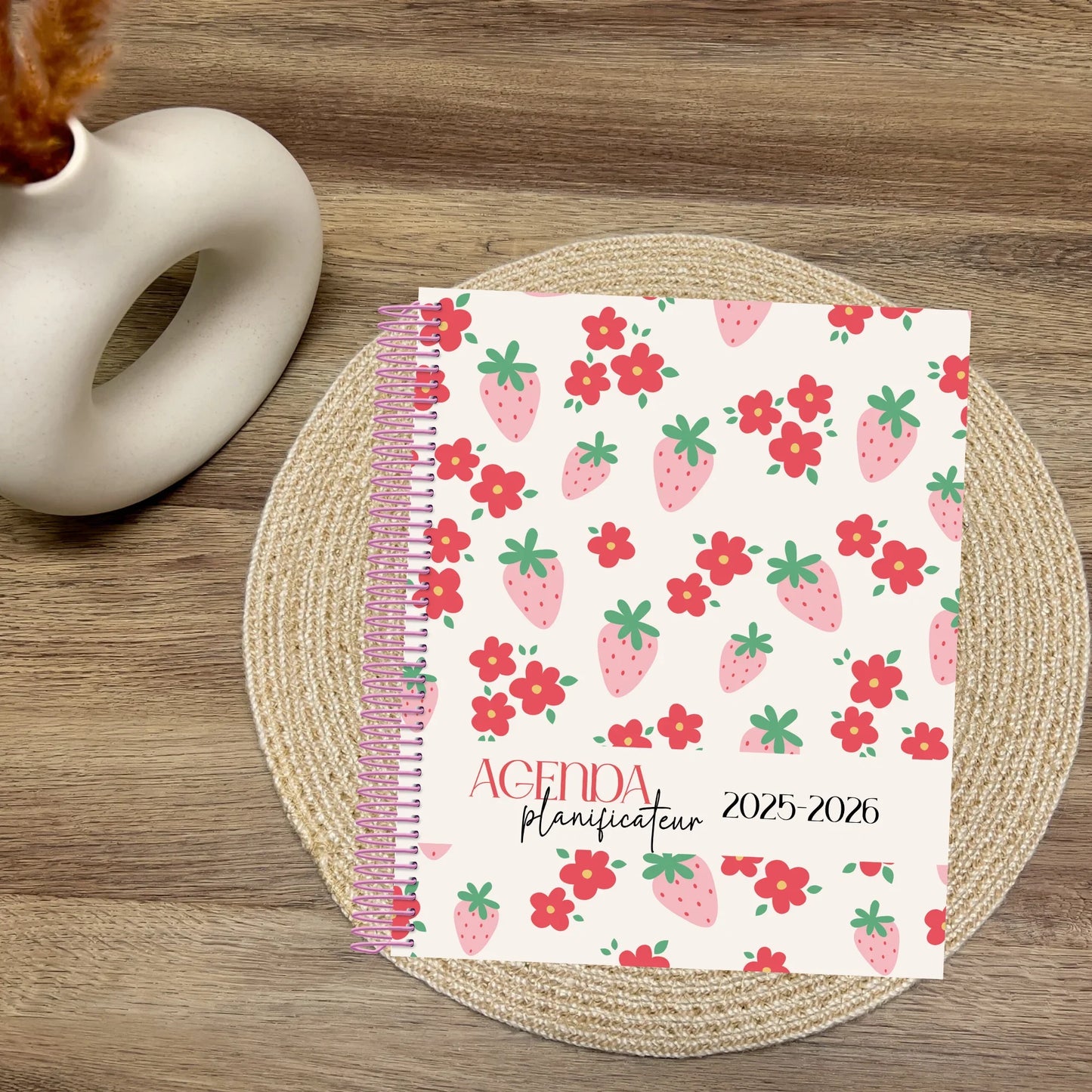 Agenda Planificateur Enseignant 2025-2026 ÉDITION SPÉCIALE | Motif fraises