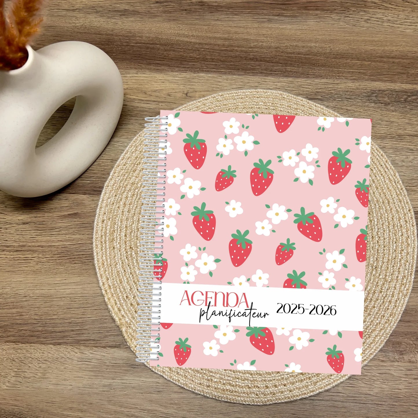 Agenda Planificateur Enseignant 2025-2026 ÉDITION SPÉCIALE | Motif fraises