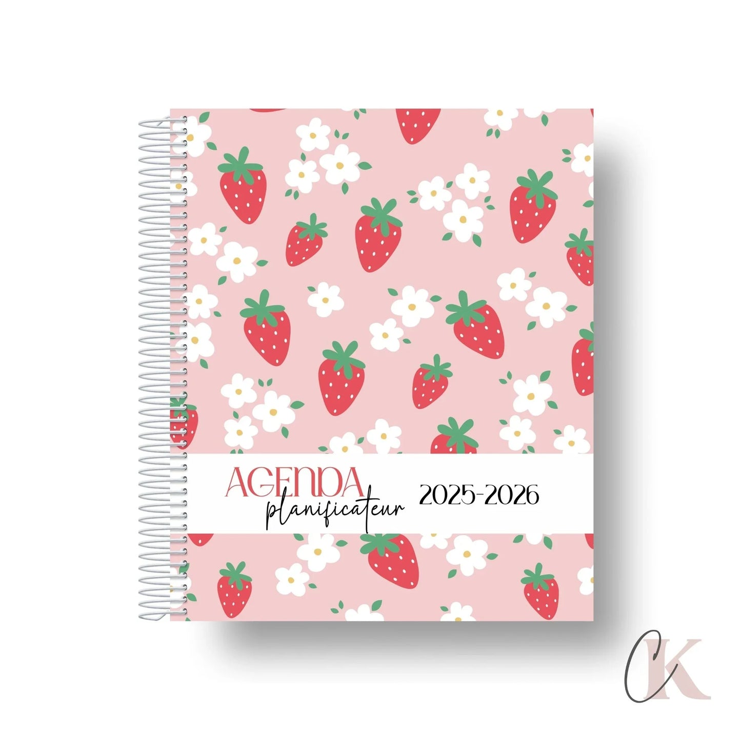 Agenda Planificateur Enseignant 2025-2026 ÉDITION SPÉCIALE | Motif fraises