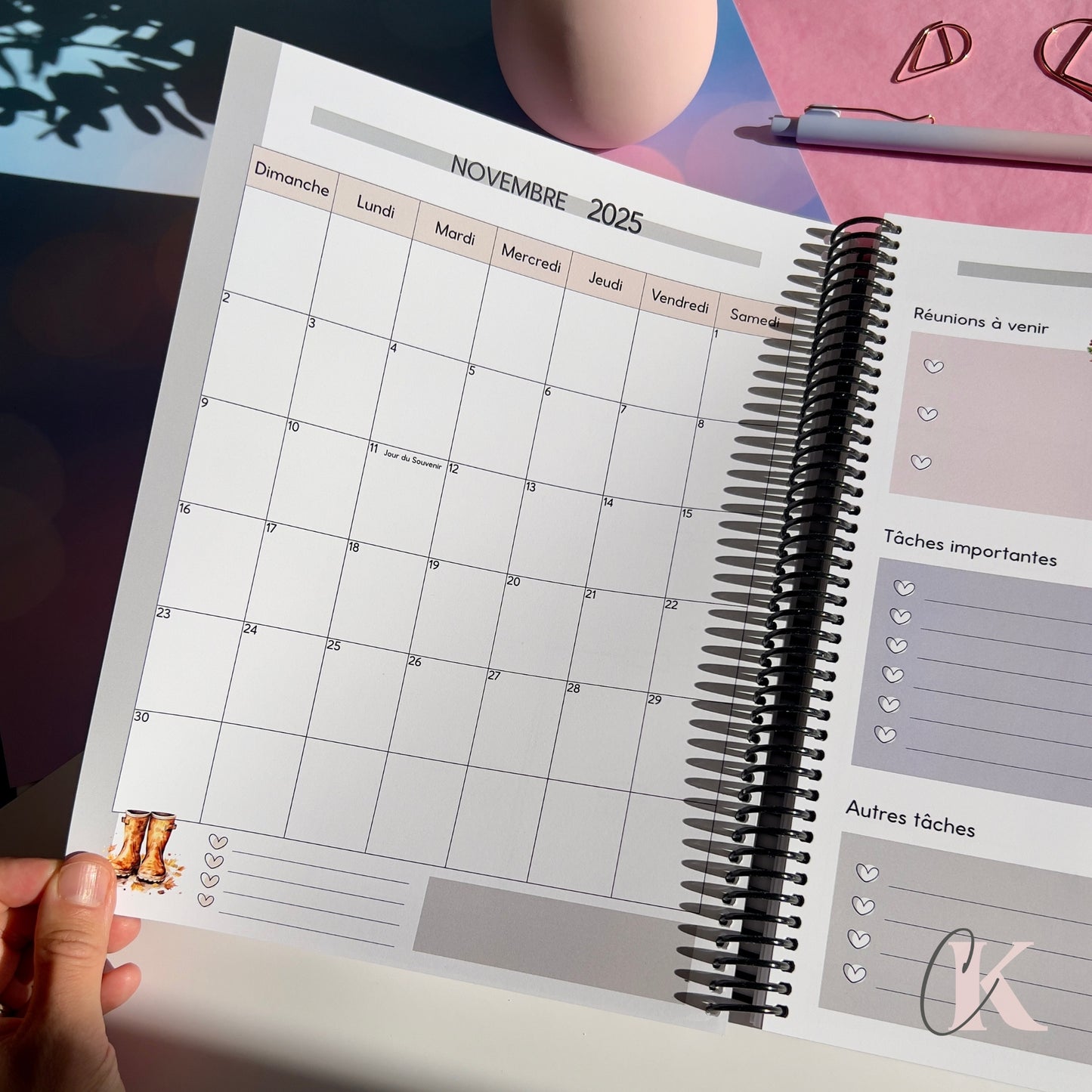 Agenda planificateur enseignant 2025-2026 Floral | Pastel Signature