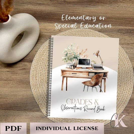 Cahier de relevé des notes | Grade Record Book | Primaire/Elementary (PDF) - Créations KingA+