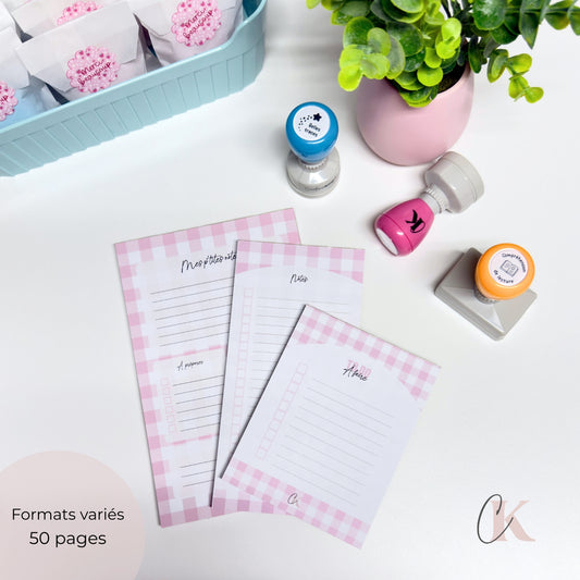Ensemble de planificateur et blocs-notes | Rétro rose