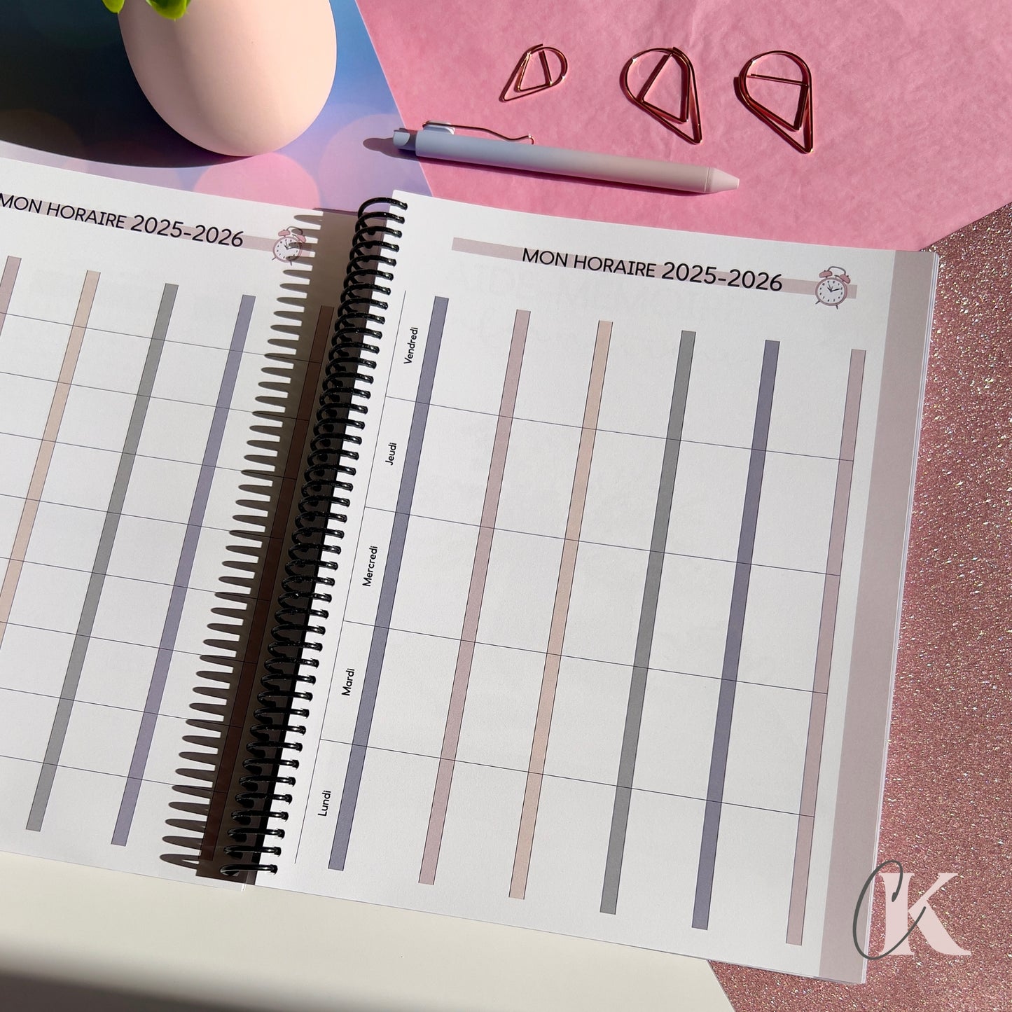 Agenda planificateur enseignant 2025-2026 Floral | Pastel Signature