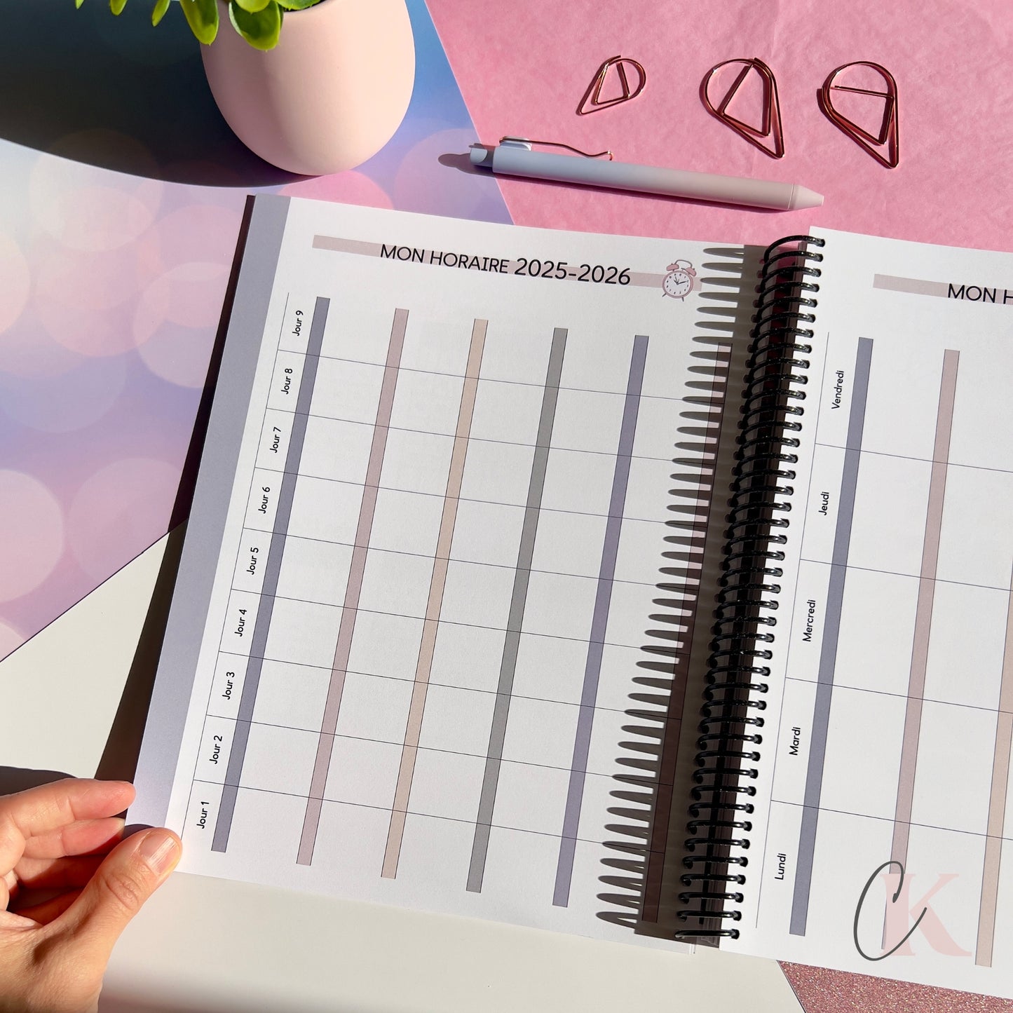 Agenda planificateur enseignant 2025-2026 Floral | Pastel Signature