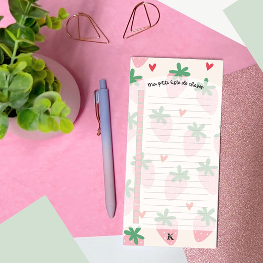 Liste de tâches | Fraises roses pastel (To do list)