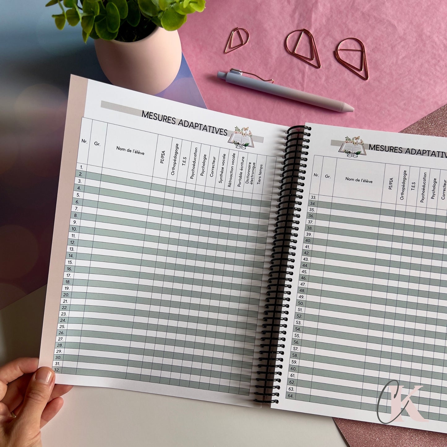 Agenda Planificateur Enseignant 2025-2026 | Floral Bohème Rose Poudré