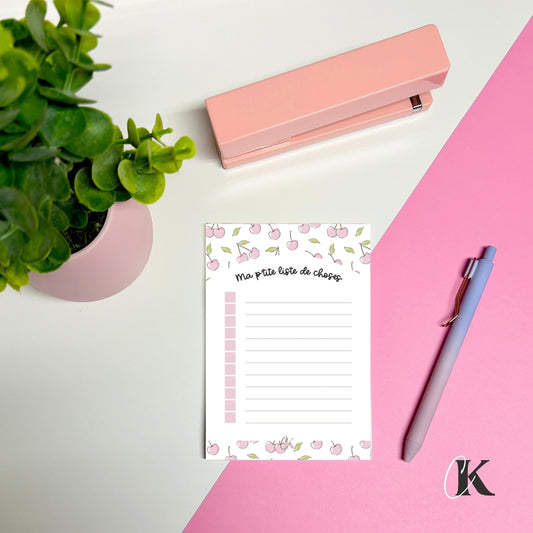 Notes autocollantes liste de tâches | Cerises roses