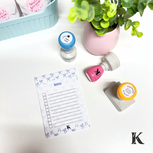 Notes autocollantes liste de tâches | Noeuds chics bleus - Papeterie
