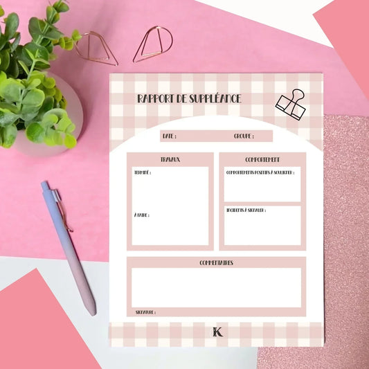 Rapport de suppléance | Carreaux roses
