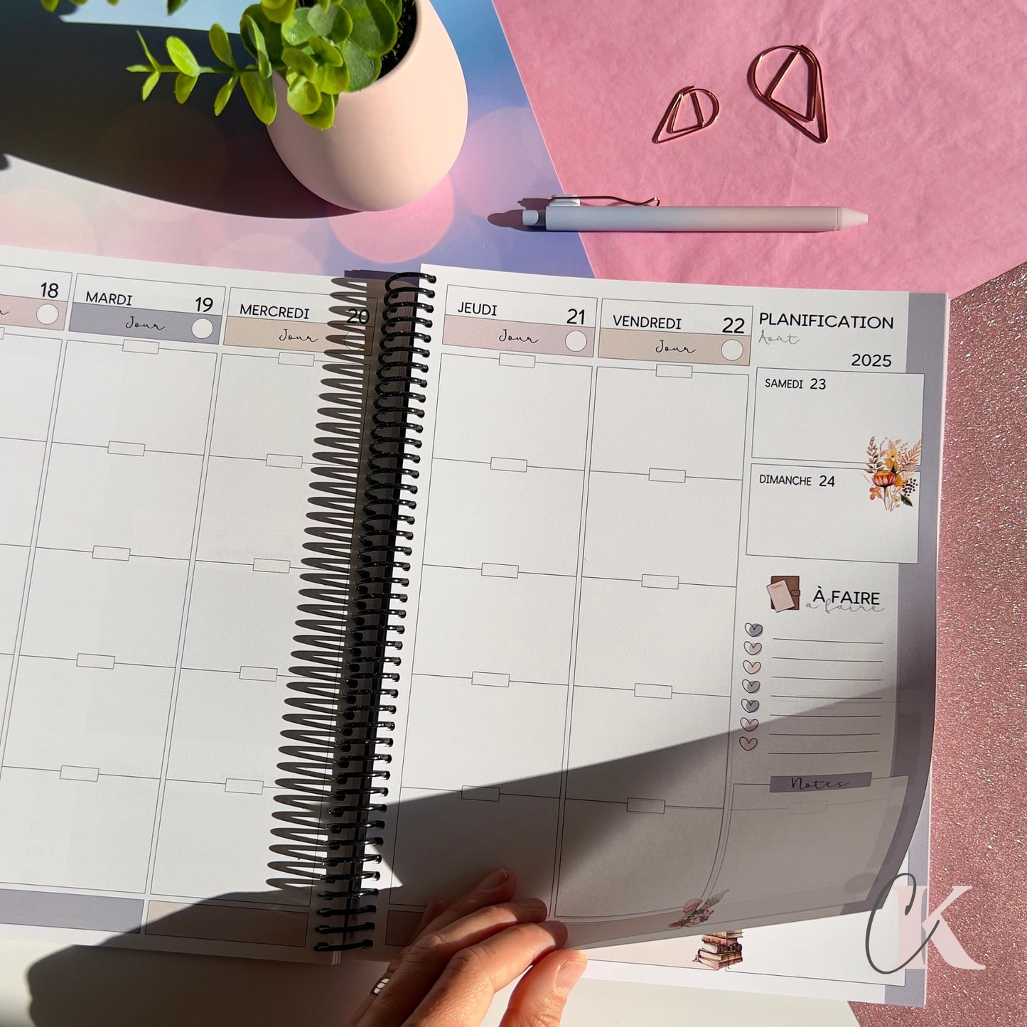 Agenda planificateur enseignant 2025-2026 Floral | Pastel Signature