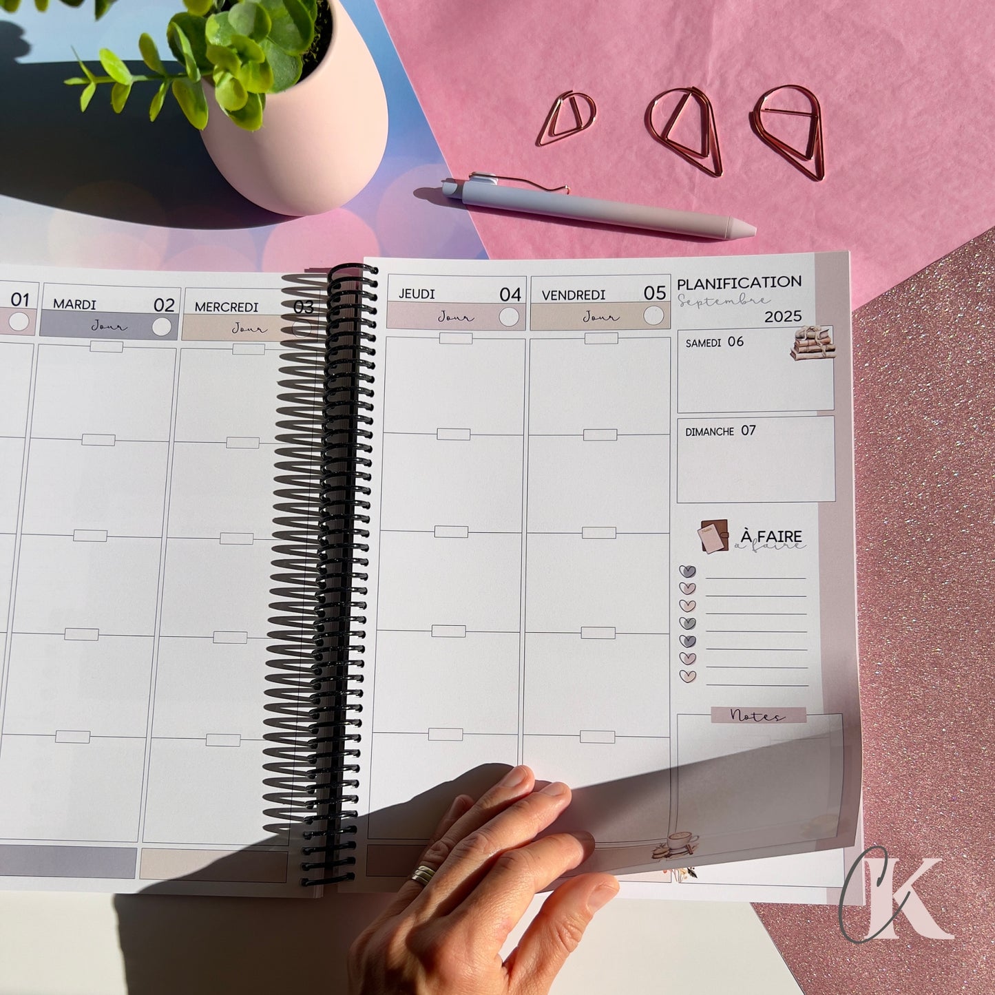Agenda planificateur enseignant 2025-2026 Floral | Pastel Signature