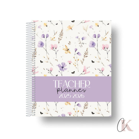 Teacher Planner 2025-2026 | Lilac Floral | Pastel Signature