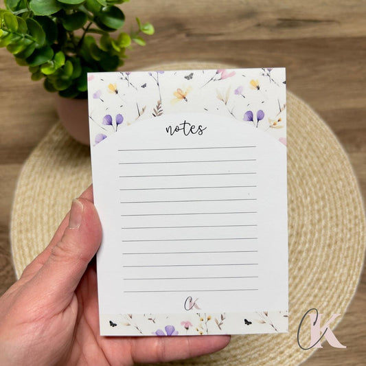 Bloc - notes floral lilas | Mauve - Papeterie