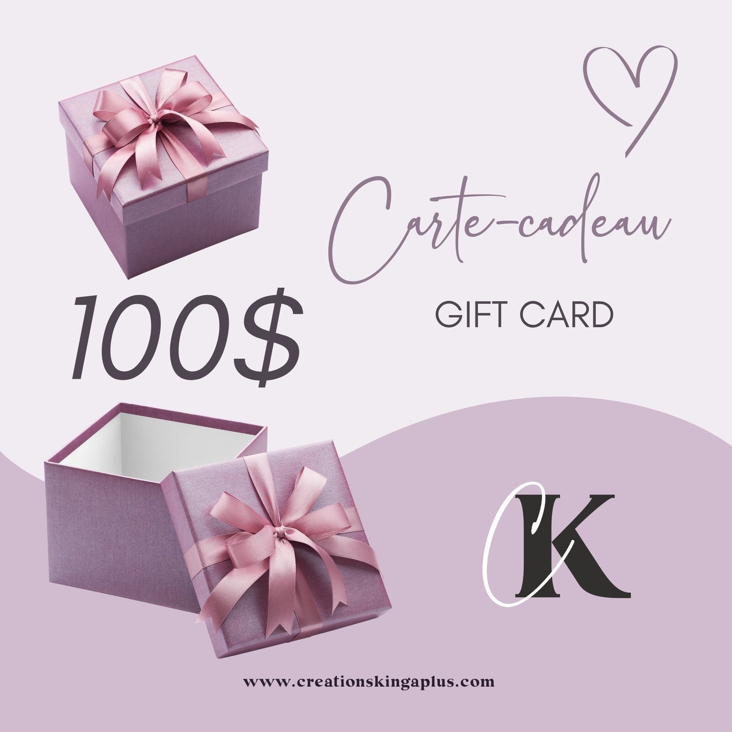 Carte-cadeau Créations KingA+ - Carte-cadeau