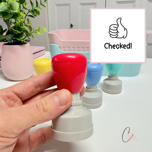 Étampe | Checked! | Teacher Stamp | Ronde 23 - Étampe