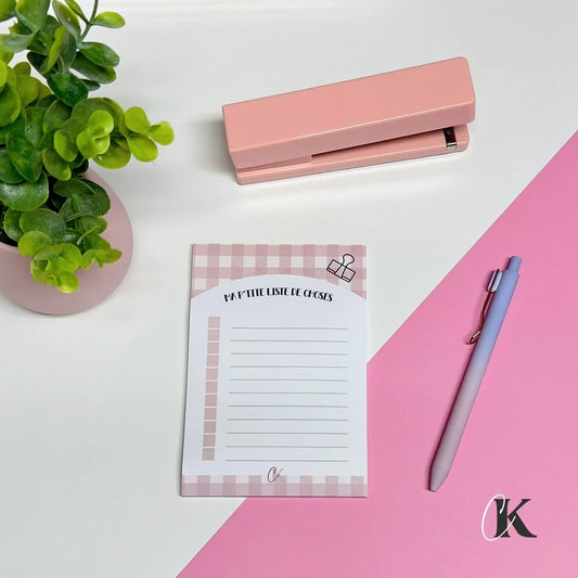 Notes autocollantes liste de tâches | Carreaux roses | Retro - Papeterie