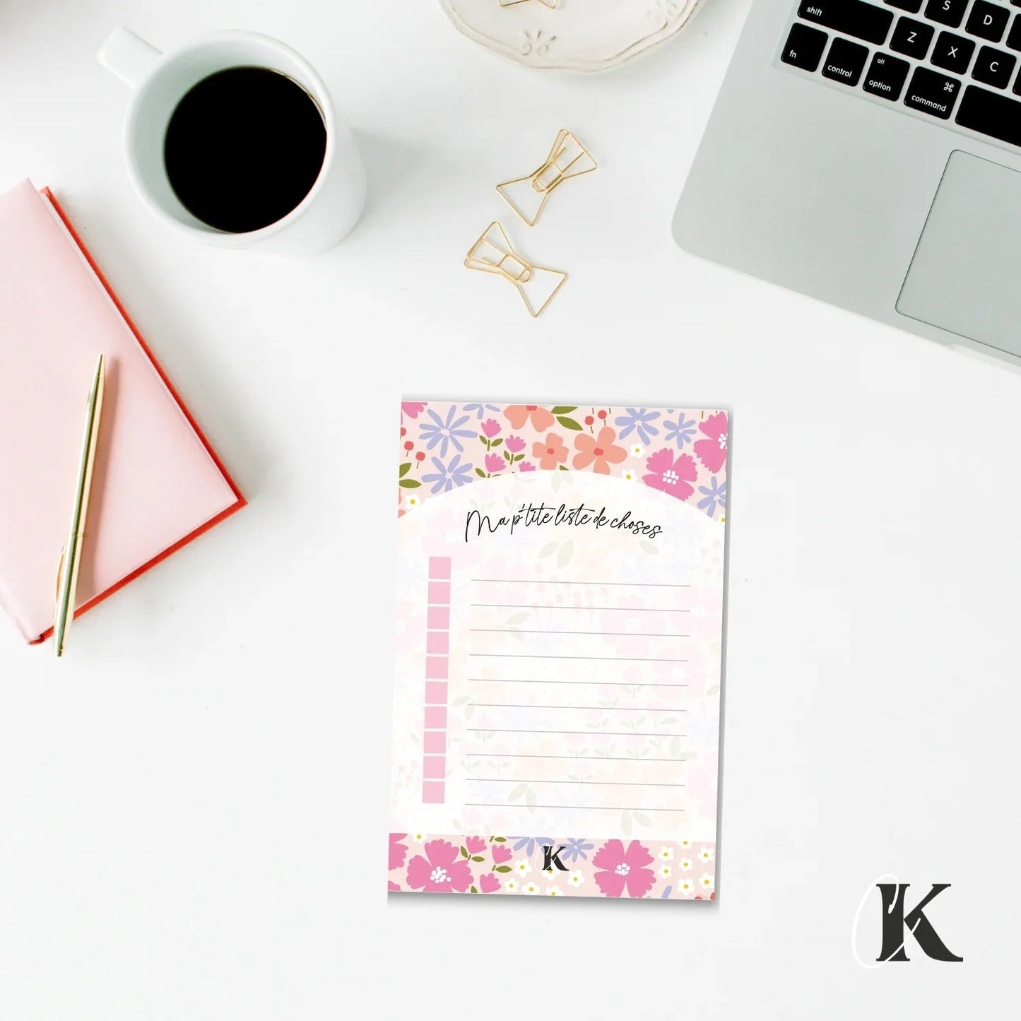 Notes autocollantes liste de tâches | Pop fleuri - Papeterie