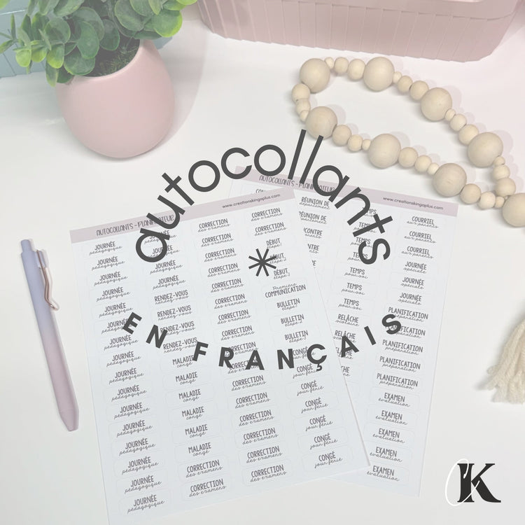 Autocollants/Étiquettes en français - Créations KingA+