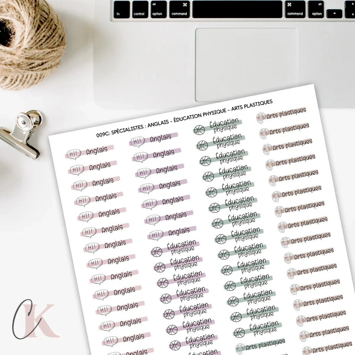 009C Autocollants | Spécialistes | Anglais | Éduc.| Arts plastiques - Étiquettes