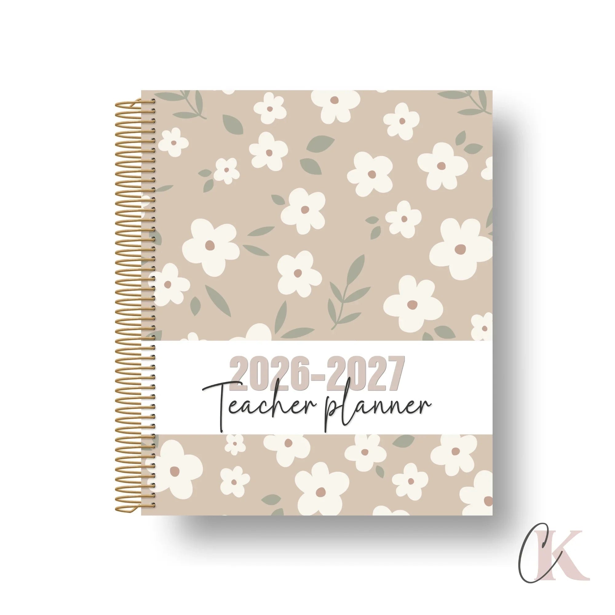2026 - 2027 Teacher Planner | 5 periods/blocks | Floral - Agendas et planificateurs
