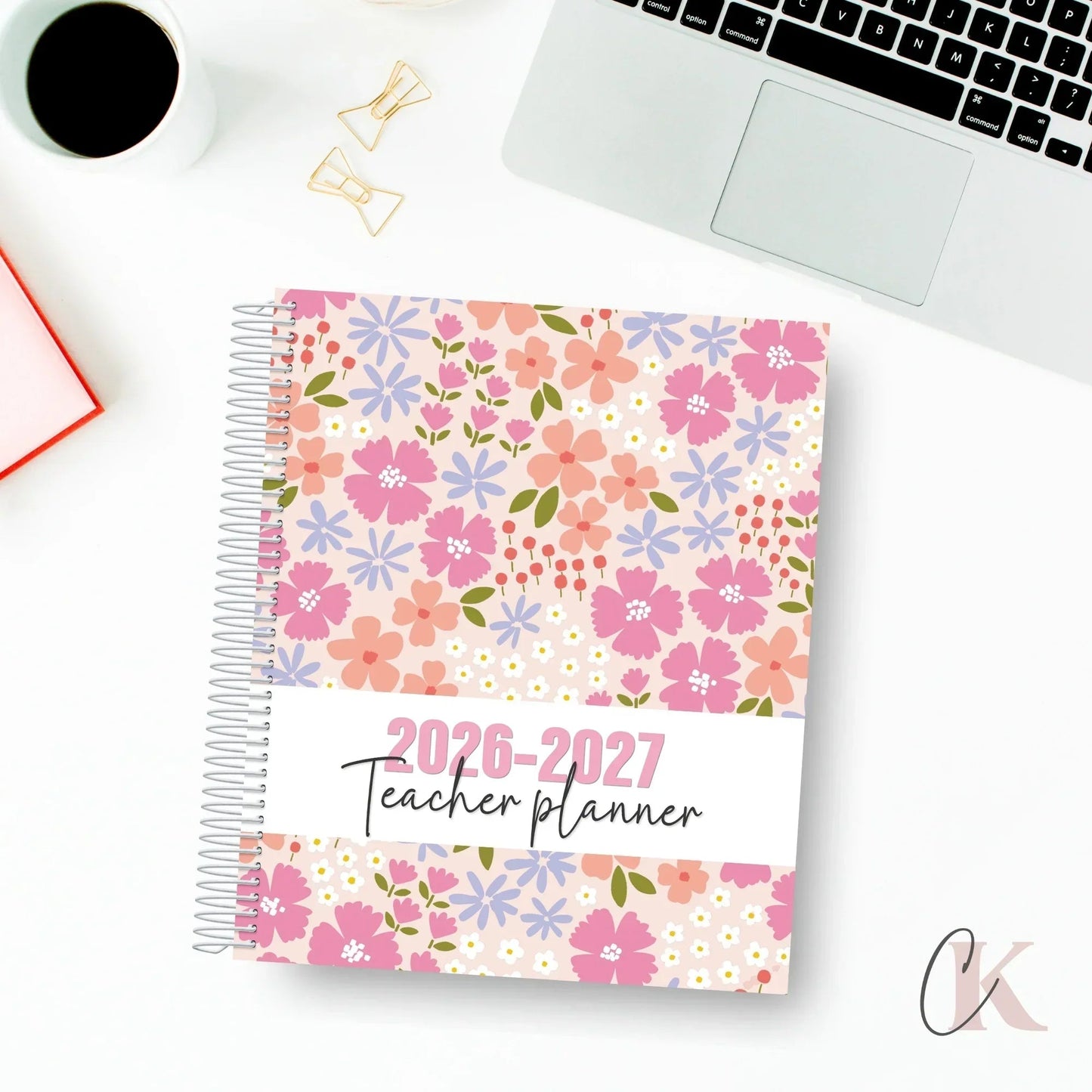 2026 - 2027 Teacher Planner | 6 periods/blocks | Floral - Agendas et planificateurs