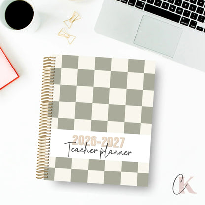 2026 - 2027 Teacher Planner | 6 periods/blocks | Vintage/Retro - Agendas et planificateurs