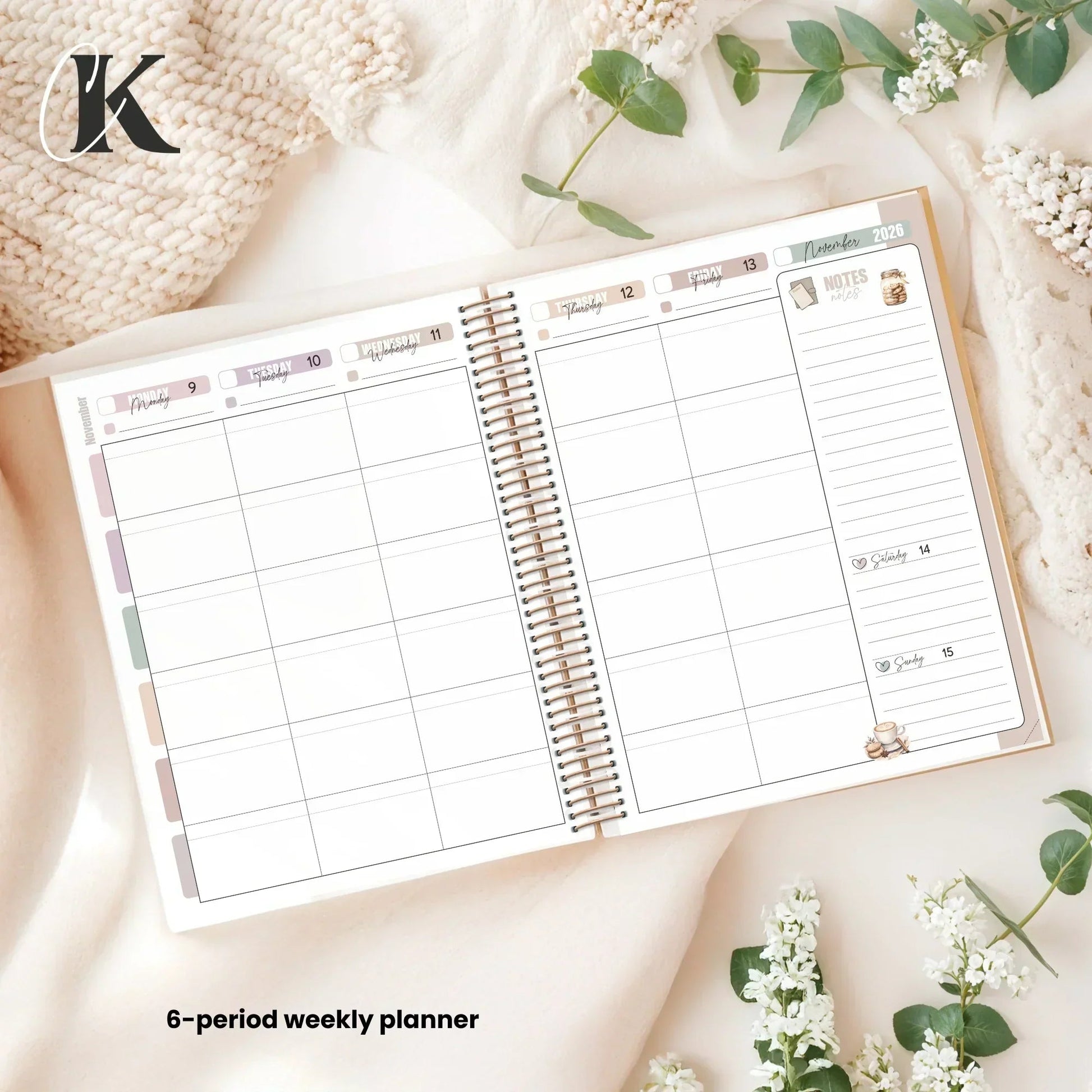 2026 - 2027 Teacher Planner | 6 periods/blocks | Vintage/Retro - Agendas et planificateurs