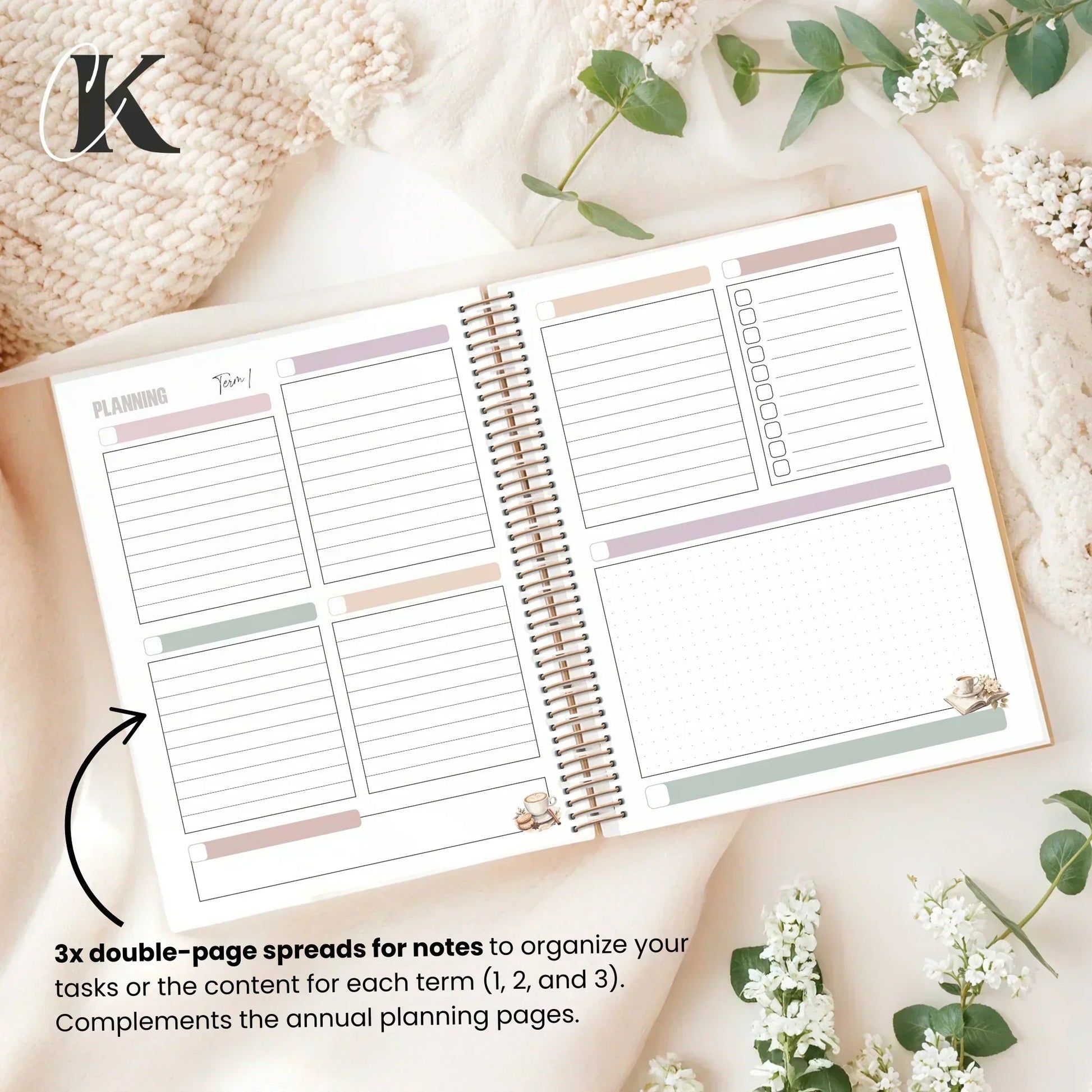 2026 - 2027 Teacher Planner | 6 periods/blocks | Vintage/Retro - Agendas et planificateurs