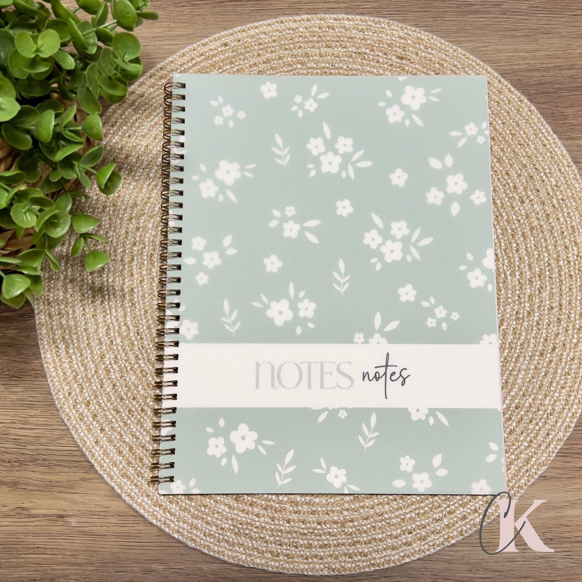 Cahier de notes | Spirale métallique | Floral - Créations KingA+