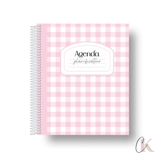 Agenda perpétuel | Planificateur non daté | Rétro rose