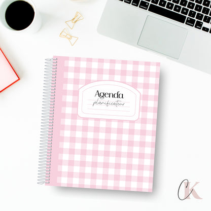 Agenda perpétuel | Planificateur non daté | Rétro rose