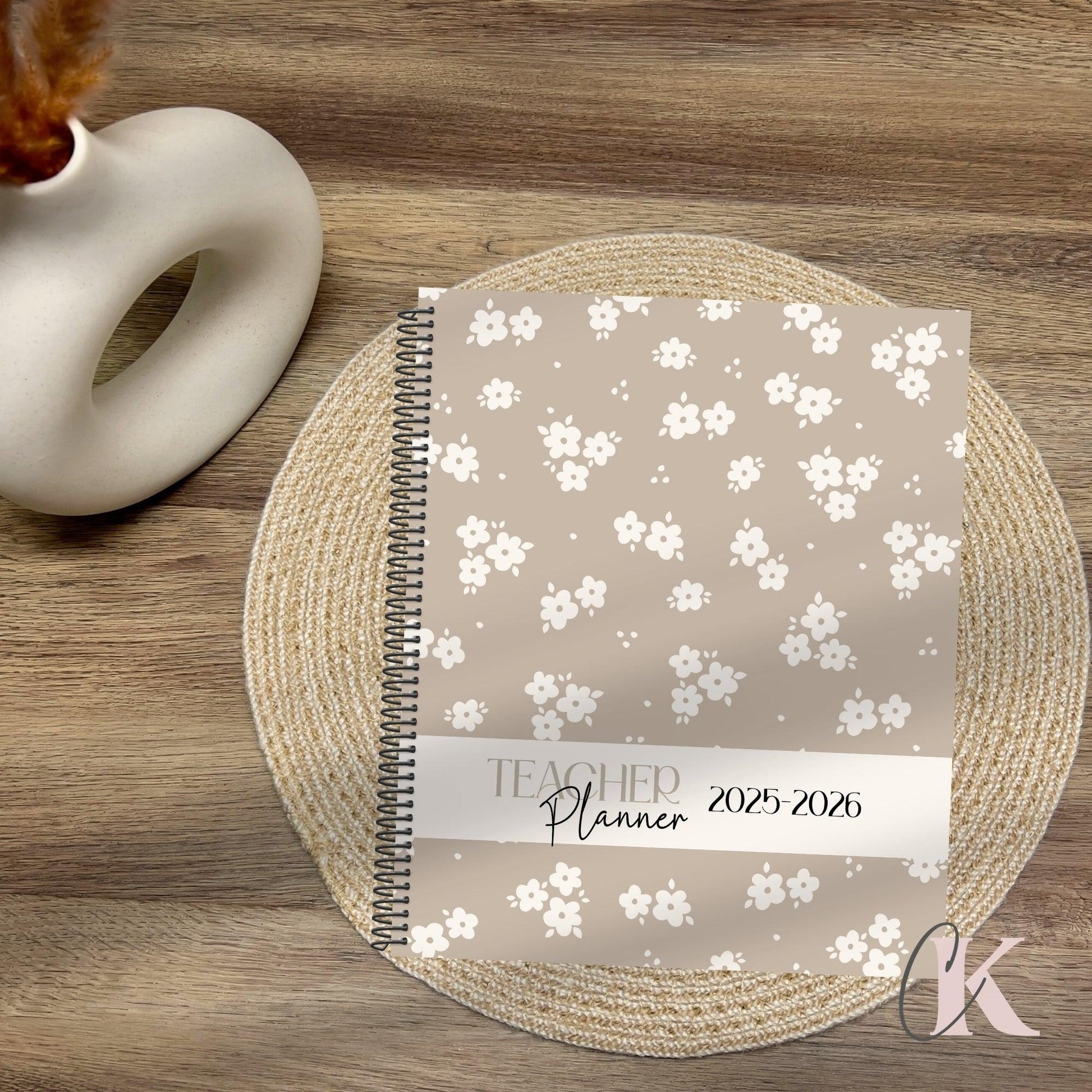 Agenda Planificateur Enseignant 2025-2026 Floral Bohème - Créations KingA+
