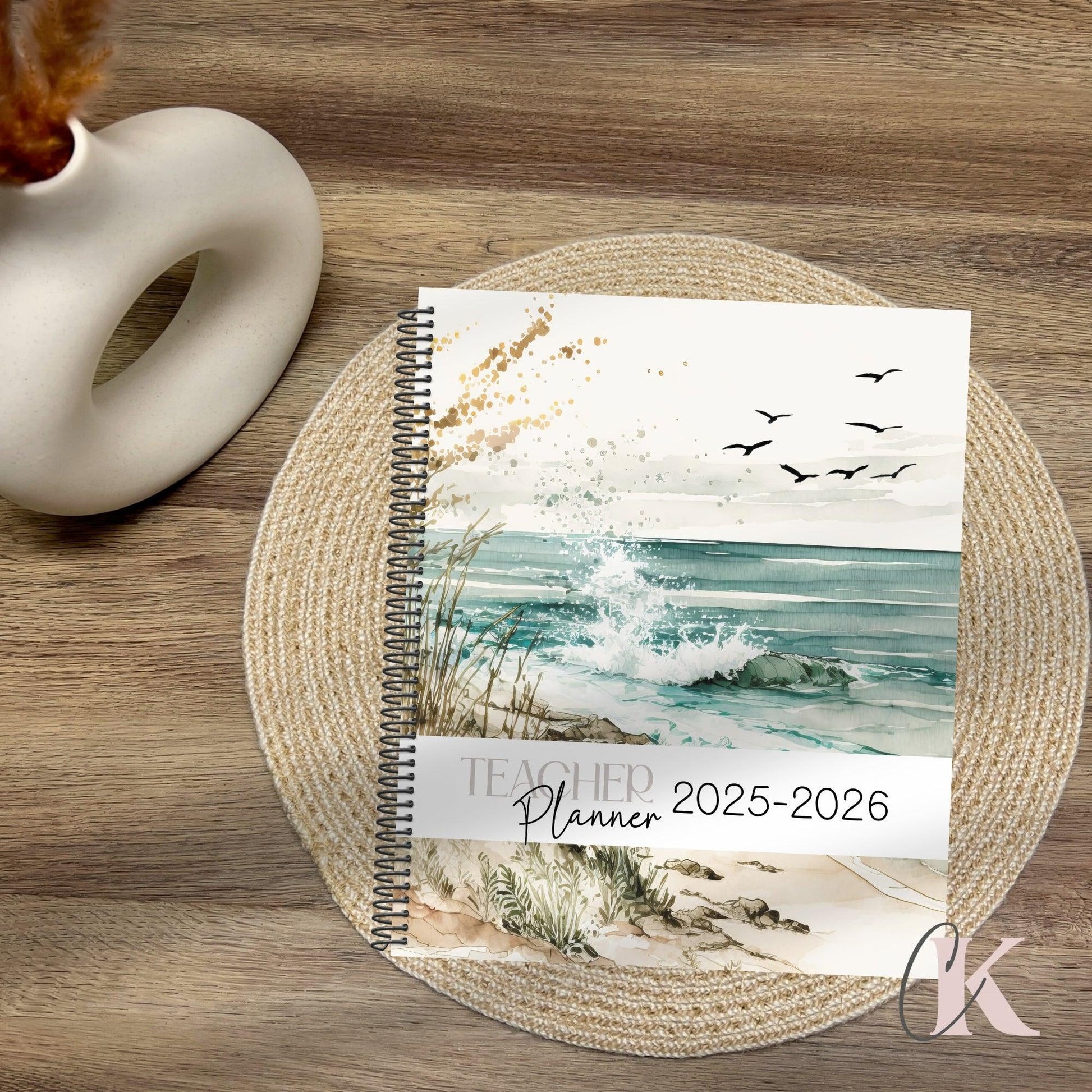 Agenda Planificateur Enseignant Océan/Plage 2025-2026 | Pastel Signature - Créations KingA+