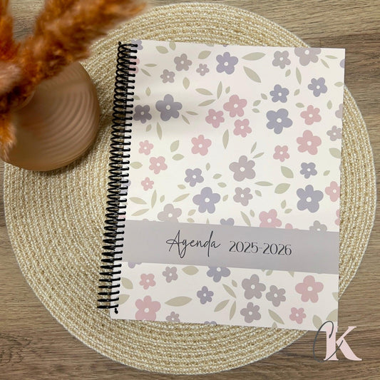 Agenda Planificateur Enseignant 2025-2026 Floral | Pastel Signature - Créations KingA+