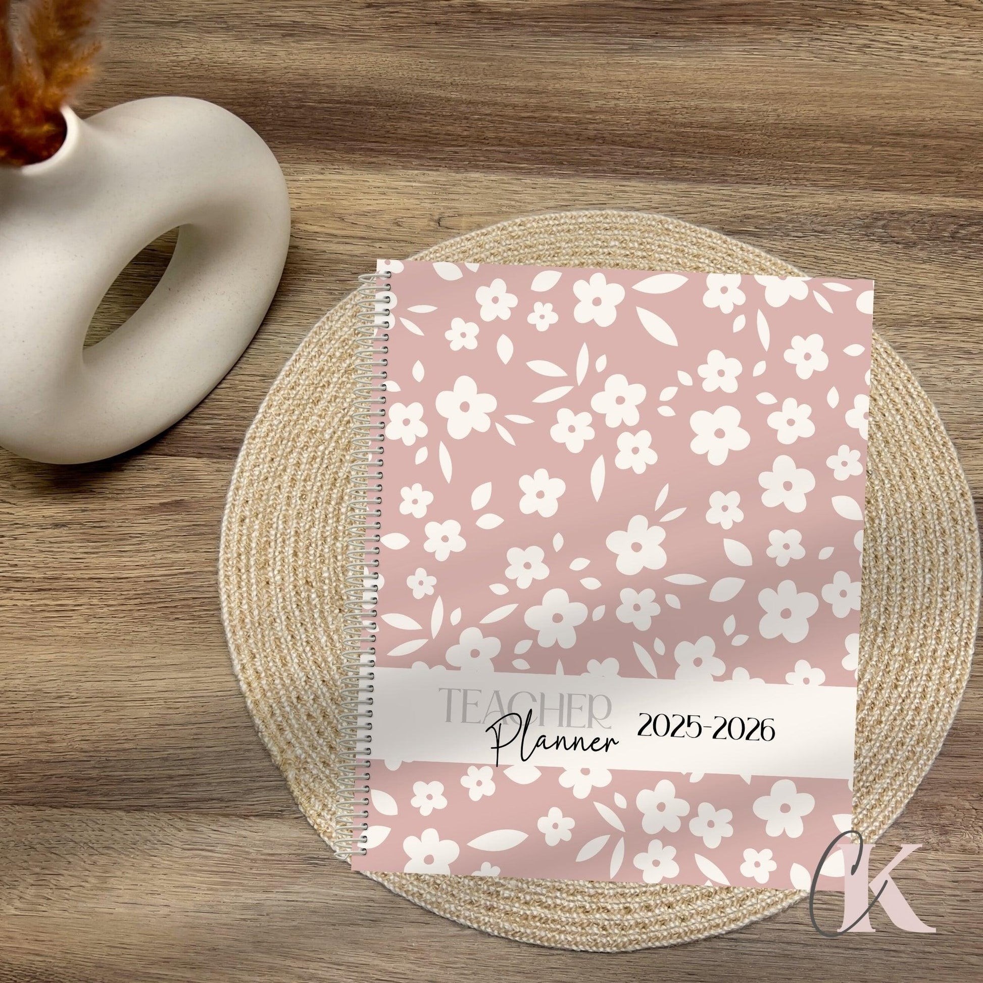 Agenda Planificateur Enseignant 2025-2026 Rose Poudré | Pastel Signature - Créations KingA+