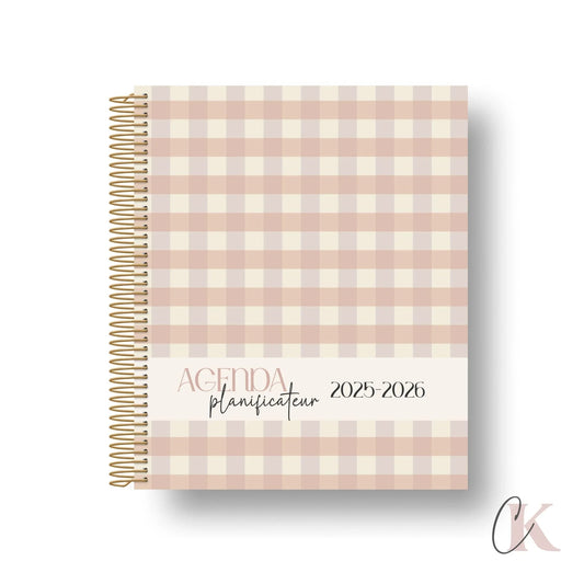 Agenda Planificateur Enseignant Bohème 2025-2026 ÉDITION SPÉCIALE | Motif à carreaux