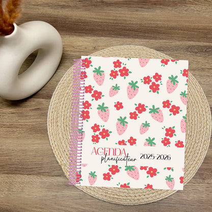 Agenda Planificateur Enseignant 2025-2026 ÉDITION SPÉCIALE | Motif fraises