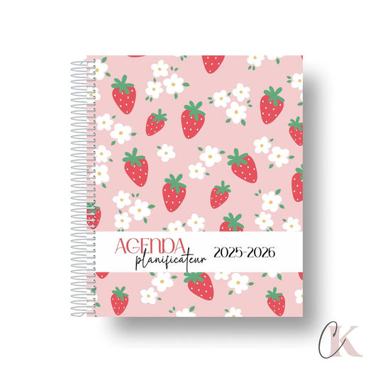 Agenda Planificateur Enseignant 2025-2026 ÉDITION SPÉCIALE | Motif fraises